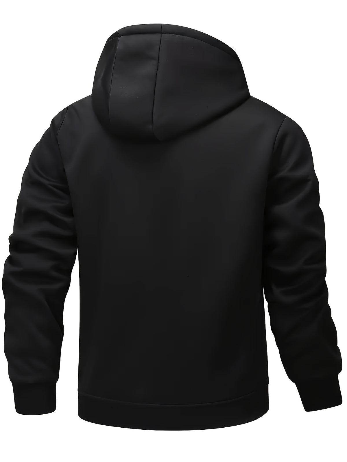 Men's Casual Warm Fleece Hooded Jacket with Zipper