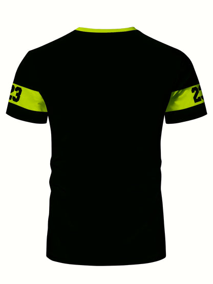 Men'S Racing Graphic T-Shirt - Bold Neon Green  Black Racing Car Design, Lightweight Breathable Fabric for Motorsport Events, Casual Streetwear - Chicago Dream Maker Inspired Casual Attire, Racing Jersey, Event Apparel, Spor
