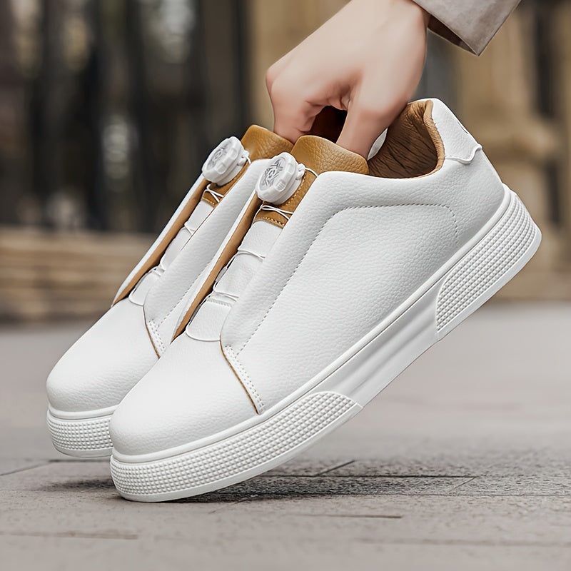 Men's Casual Skate Shoes PU Upper PVC Sole, 3 Colors