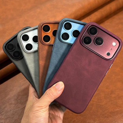 Luxury Retro Faux Sheepskin Leather Phone Case for iPhone 13-18 Pro Ma