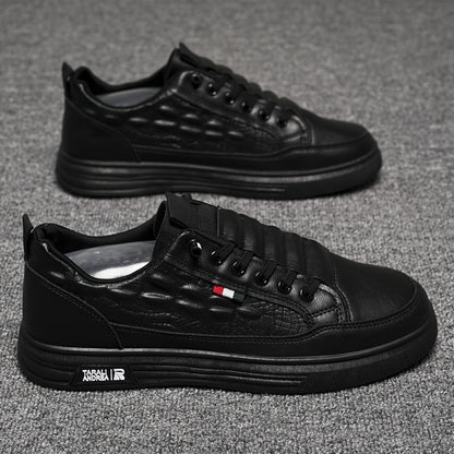 Men's Trendy Slip On Skate Shoes With Imitation Crocodile Skin Shaped Faux Upper, Non Slip Comfy Casual Shoes For Outdoor Street Walking Holiday Traveling - ayq