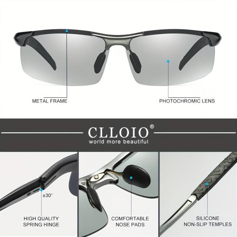 Men's Polarized Photochromic Aluminum Sunglasses UV400