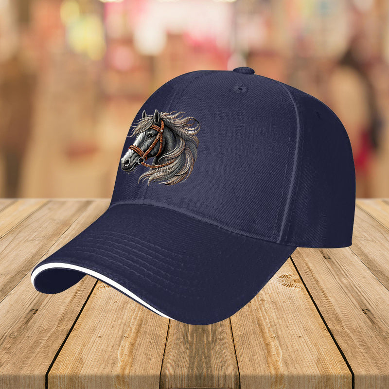 Vintage-Style Lightweight Baseball Cap with Horse Design