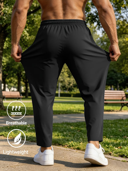 Men's Lightweight Stretch Casual Pants with Drawstring Waist