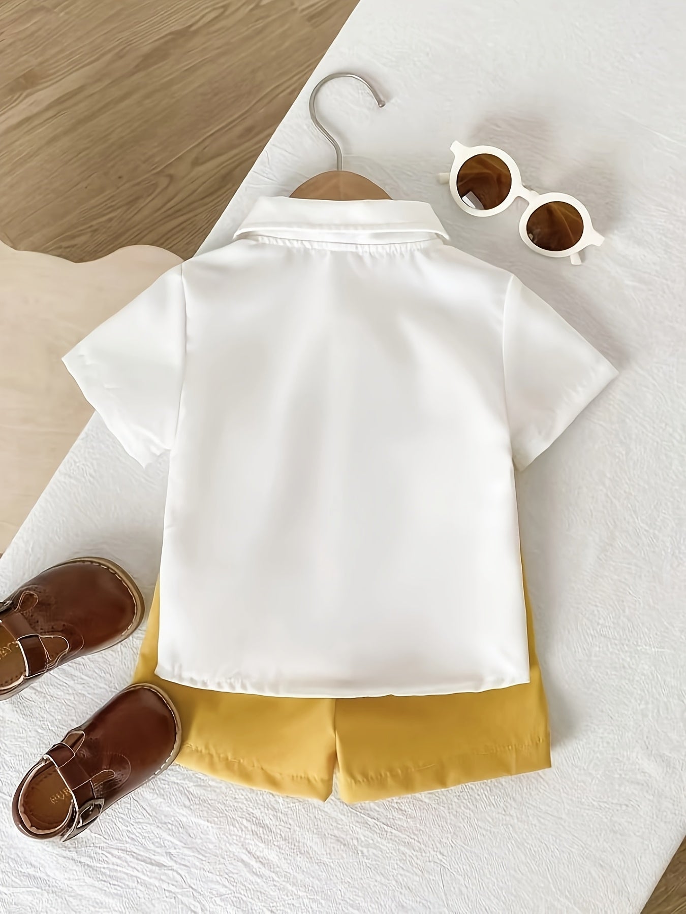Boys' Casual Plaid Shirt & Shorts Set for Spring/Summer