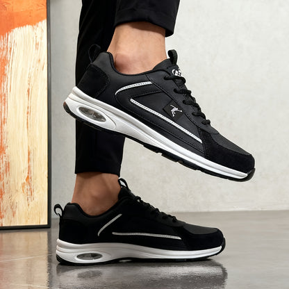 ZERJER Men'S Casual Sports Shoes | Comfortable Low-Top Lace-up Sneakers with Thick Rubber Sole, Faux & Fabric Upper, Breathable for Daily & Casual Wear, Suitable for Hiking & Outdoor Activities, Sizes 39-48