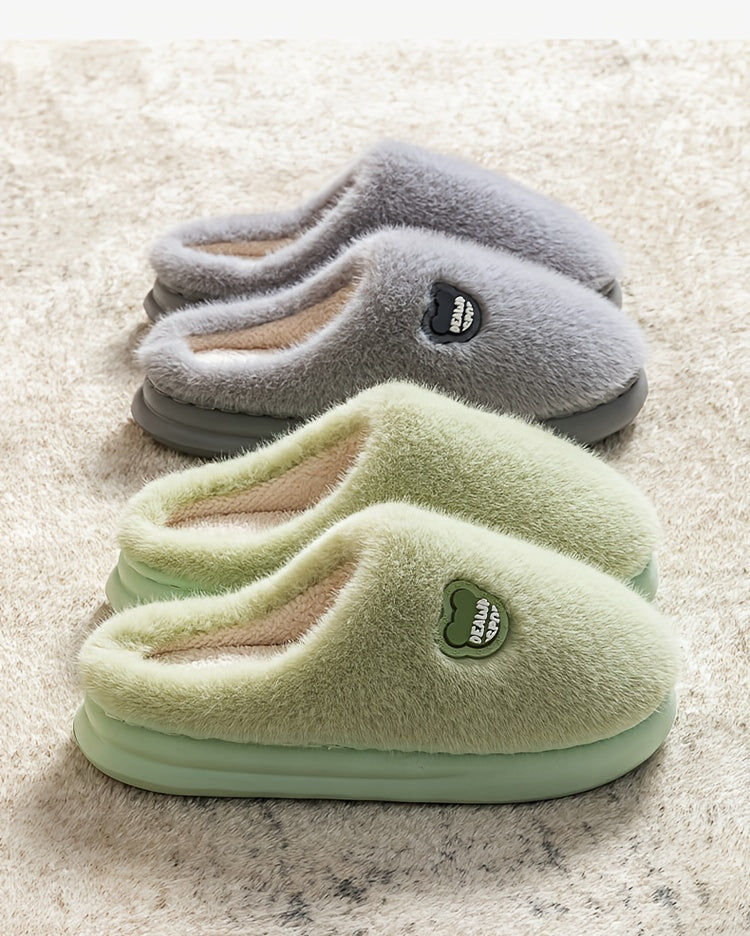 Cozy Plush Slippers for Men & Women - Winter Warm Indoor House Shoes with Non-Slip EVA Sole, Thick Cushioned Lining & Soft Round Toe - Unisex Slip-On Slippers for Home, Lounge, Bedroom (Men's & Women's Design), Slippers for G