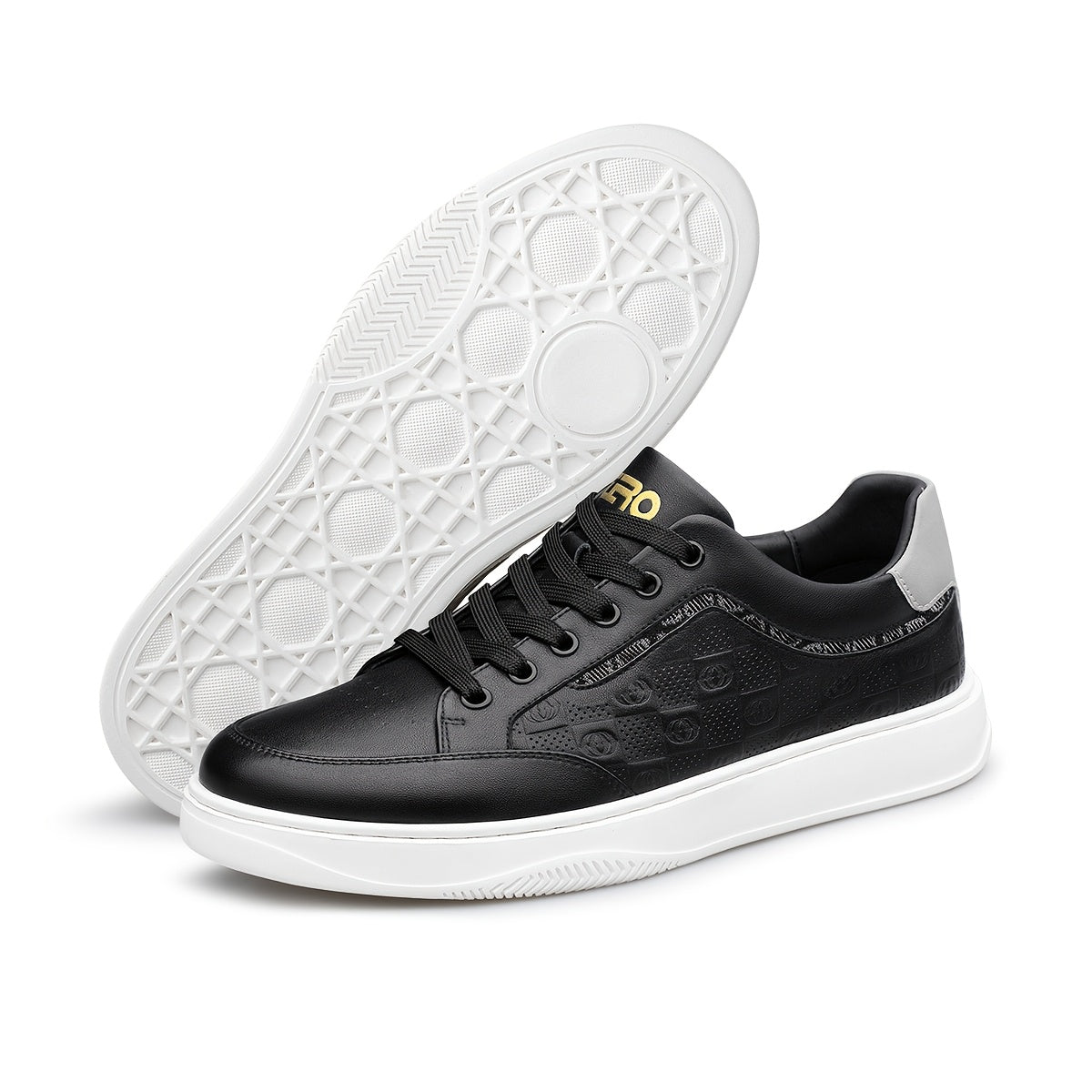 Men's White Cowhide Leather Sneakers Lightweight Casual Style