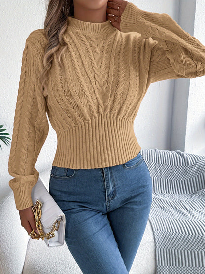 Autumn and Winter Casual Vacation Round Neck Sweater | Long Sleeved Solid Color Women'S Pullover, Medium Stretch Fabric, Regular Fit