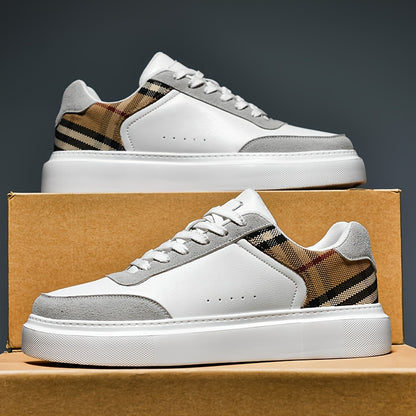 Men's Fashionable Street Sneakers - Comfortable & Non-Slip for City Exploration & Outdoor Activities - Robust Lace-Up Skate Shoes Suitable for Casual Attire