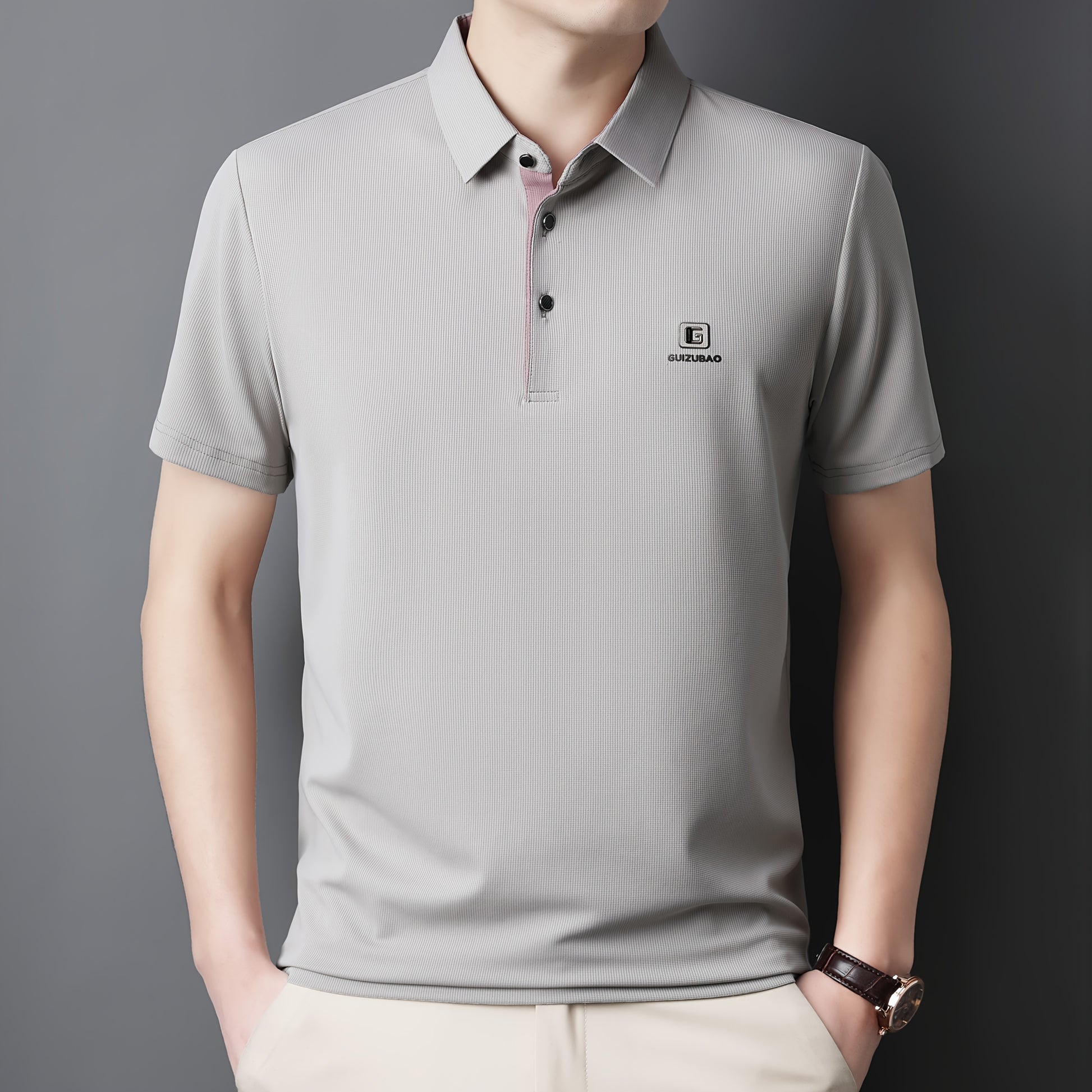 Men'S Summer Short-Sleeve Polo Shirt, Versatile T-Shirt Suitable for Everyday Wear - ayq