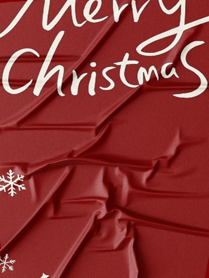 Men'S Christmas 3D Print Long Sleeve T-Shirt - Red & Snowflake & Merry Christmas Lettering, Round Neck Winter Warmth, Casual Holiday Party Outfit, Christmas T Shirt, Seasonal Clothing, Festive Design, Comfortable Fit, Holiday