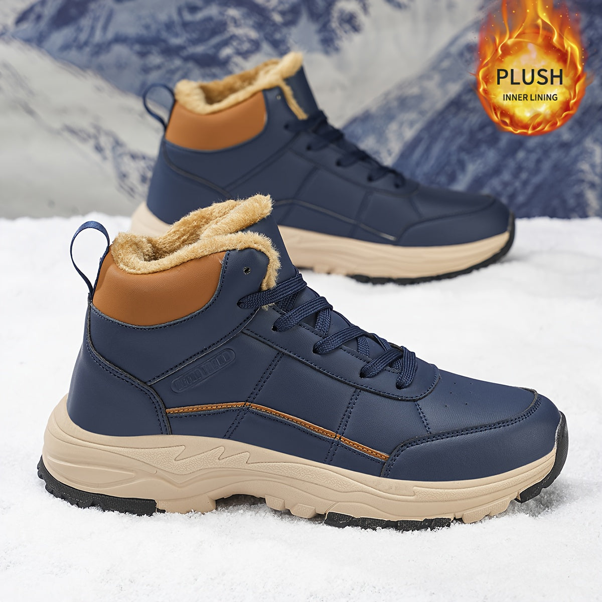 's/Unisex Heavy-Duty Winter/Outdoor/All-Terrain Large Size (Wide Width Available) High-Top All-Terrain Traction Tires, & /TPR Sole, Lace-Up Hiking Boots for Ice, Snow, Mud, Grass - Warm, Casual/Daily Wear (No