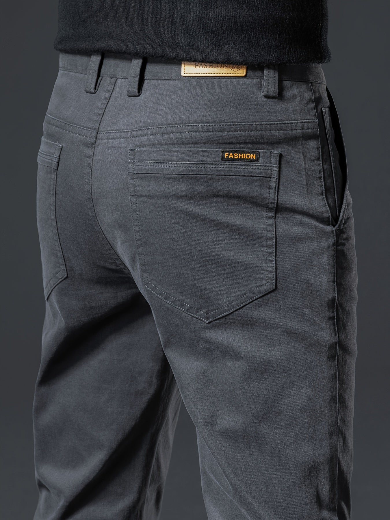Men's Slim Fit Cotton Stretch Straight-Leg Pants for Spring & Fall
