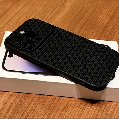 TPU Shockproof Phone Case with Monochrome Abstract Grid Pattern