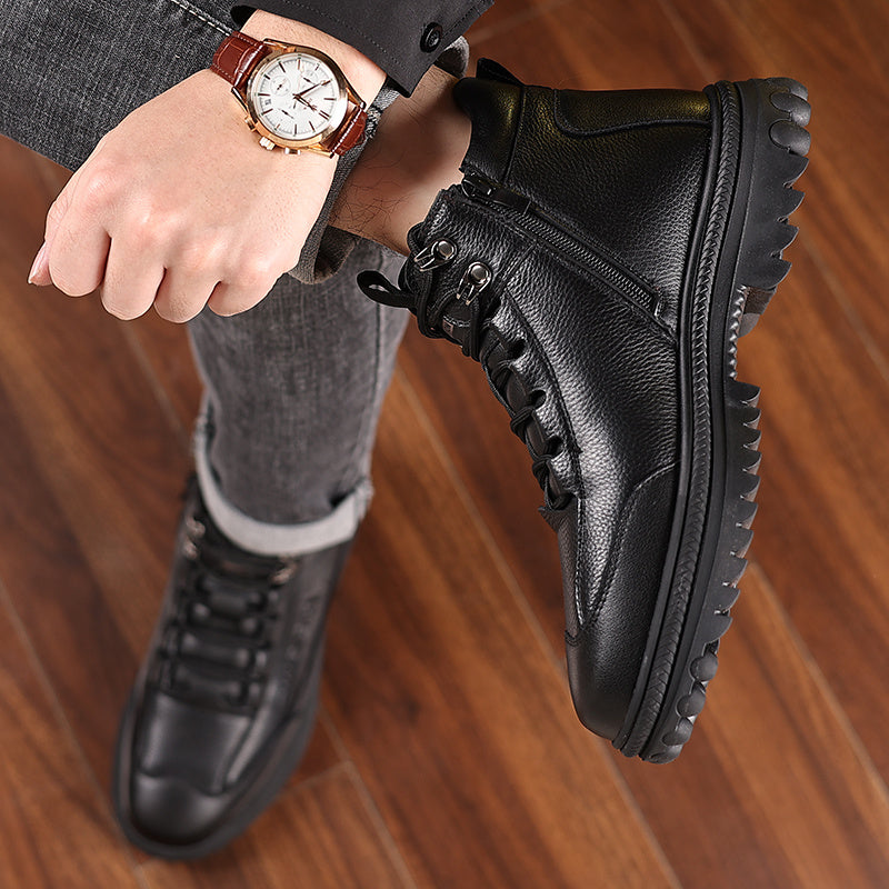 Men's Casual High-Top Shoes with Durable Rubber Sole