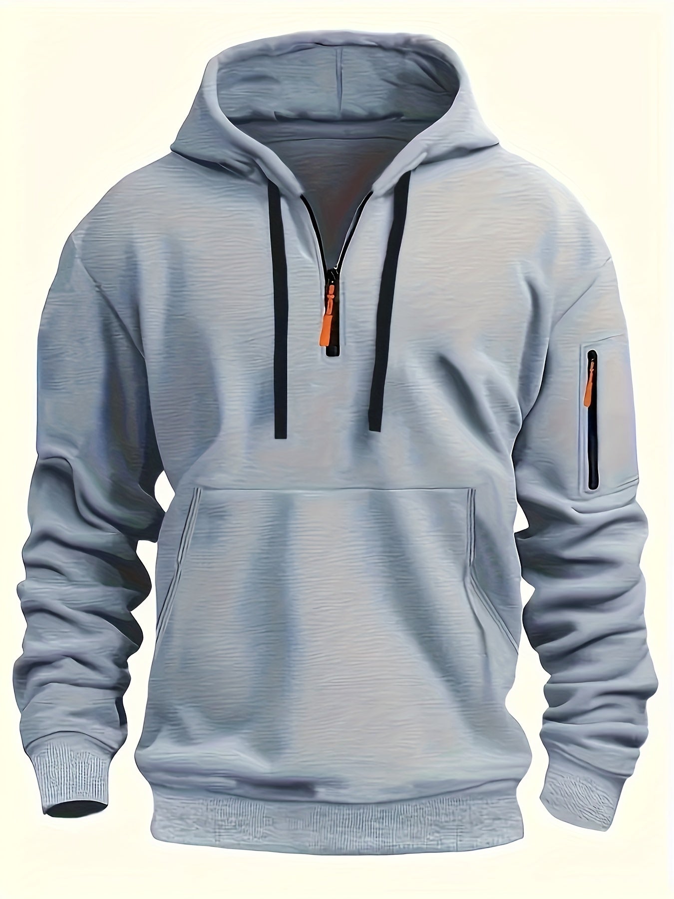 Men's Casual Hoodie with Zipper, Soft And Breathable Polyester Fabric, Machine Washable, Autumn/Winter Fashion