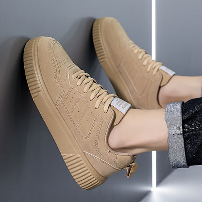 Men's Fashionable Lace-Up Sneakers - Casual & Sporty, Non-Slip, All-Season Wear with Comfortable EVA/Fabric Insole