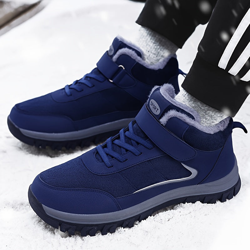 Men's & Women's All-Black Winter/Fall Sneakers - Comfortable Slip-Resistant Arch & Cushioned Insole, Lace-Up or Closure, Slip-Resistant Rubber Sole, Warm Round-Toe Design - Casual & Light Sports Shoes for Elderly, Seniors, Wa