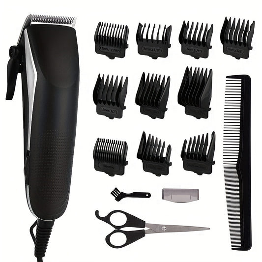 Hair Clippers for Men, Electric Hair Trimmer Clipper Home Haircut & Grooming Kit with 10 Guide Combs 1 Scissor 1 Comb