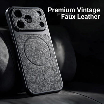 Luxury Retro Faux Leather Magnetic Phone Case with Lanyard for iPhone