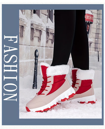 Winter velvet warm Men's and Women's shoes, thick snow boots, outdoor anti slip large size high top shoes