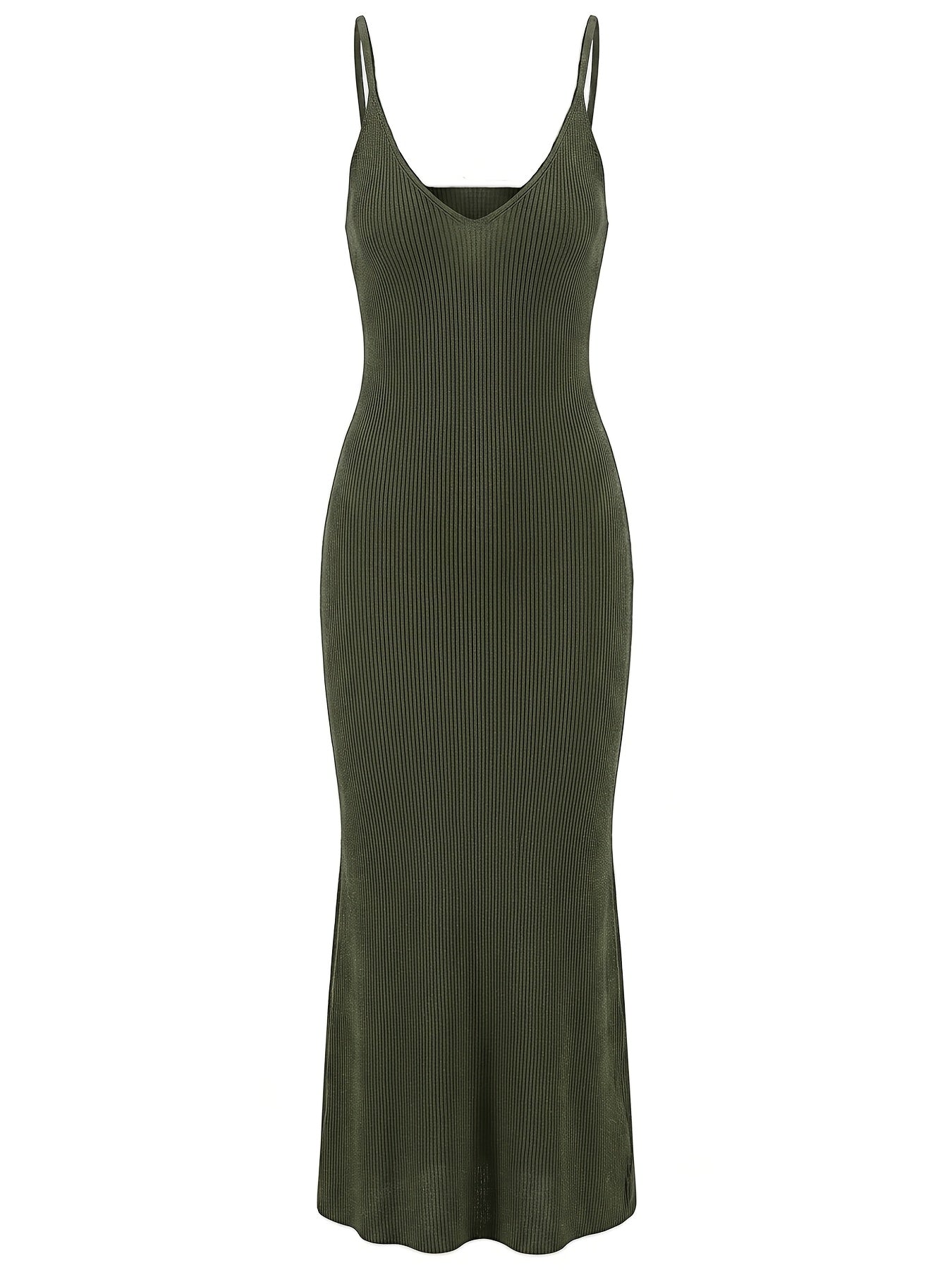 Women’s Elegant V-Neck Bodycon Sweater Dress for Spring-Fall
