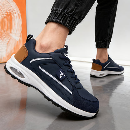 ZERJER Men'S Casual Sports Shoes | Comfortable Low-Top Lace-up Sneakers with Thick Rubber Sole, Faux & Fabric Upper, Breathable for Daily & Casual Wear, Suitable for Hiking & Outdoor Activities, Sizes 39-48