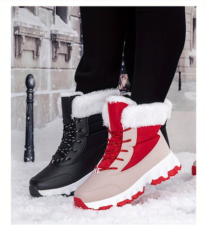 Winter velvet warm Men's and Women's shoes, thick snow boots, outdoor anti slip large size high top shoes