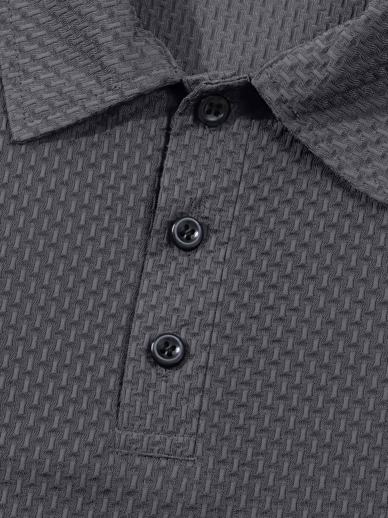 Summer Sports Casual Wear High-End Front Button Short Sleeve Shirt Breathable Turn- Collar Mesh Stretch Solid Color Top Golf Business Men's Short Sleeve - ayq