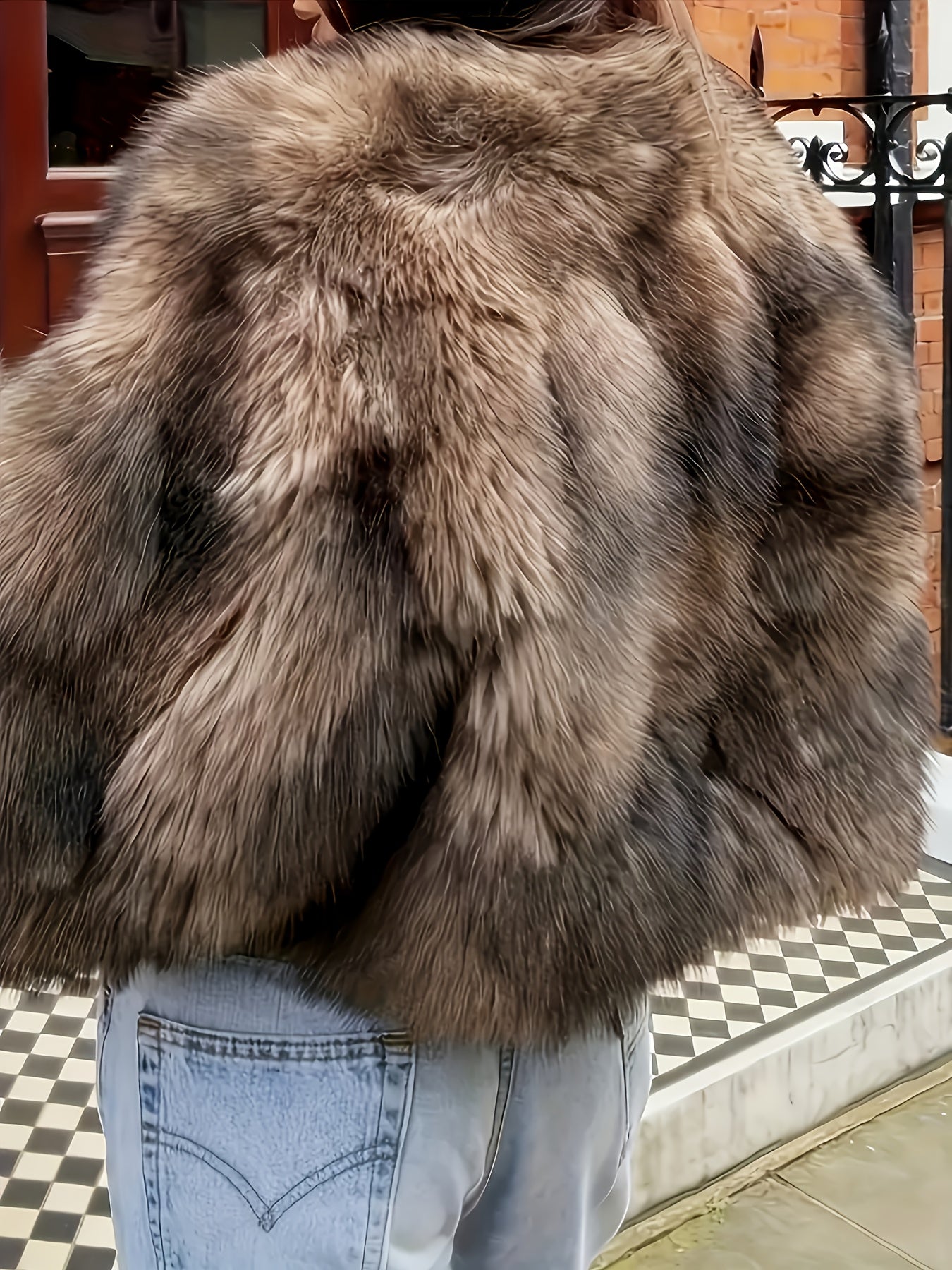 Կանացի էլեգանտ մորթե վերարկու - ձմեռային տաք, լիարժեք վերնազգեստ՝ փափուկ աստառով, ձեռքով լվացվող շքեղ մորթե բաճկոն՝ ամենօրյա և պաշտոնական միջոցառումների համար, միագույն վերարկու՝ աշուն/ձմեռ (չձգվող գործվածք, արհեստական ​​մորթի, բեժ/շագանակագույն/սև/սպիտակ)