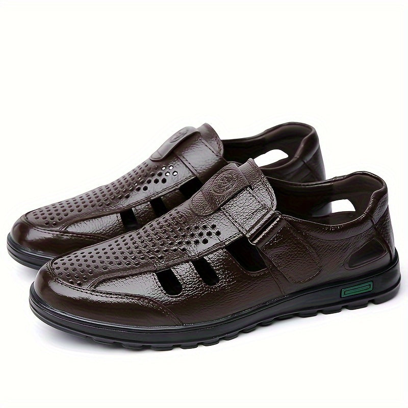 Men's Breathable Casual Leather Outdoor Shoes for Summer