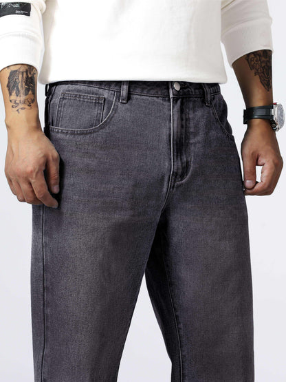 Loose Fit Straight Leg Jeans, Men's Casual Street Style Distressed Denim Pants For All Seasons