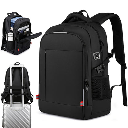A Spacious, Minimalist, Lightweight, And Breathable Backpack Made of Oxford Cloth, Suitable for a 15.6-Inch Laptop. It Features a Luminous Safety Logo, Making It Ideal for Business Travel for Both Men And Women, As Well As fo