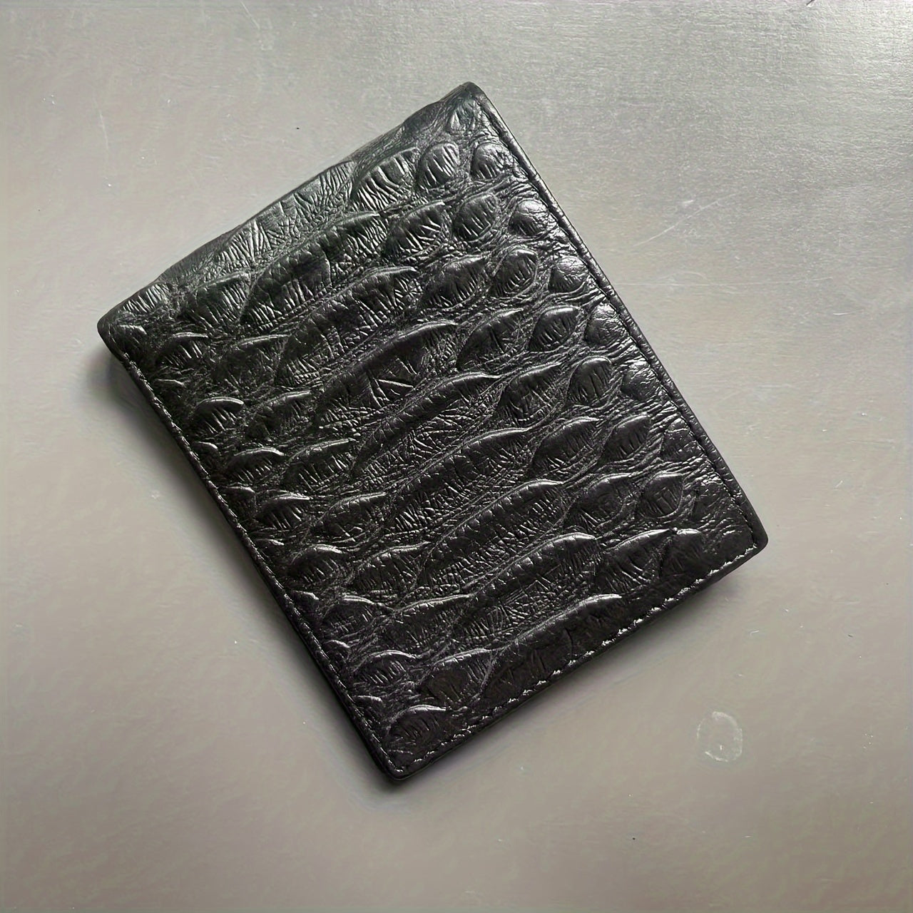 Men'S Premium First-Layer Leather Wallet with Crocodile Pattern - ayq