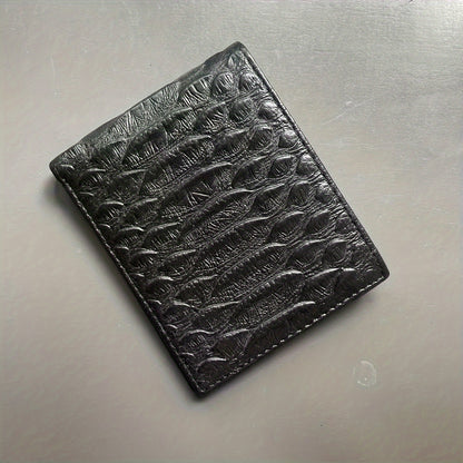 Men'S Premium First-Layer Leather Wallet with Crocodile Pattern - ayq