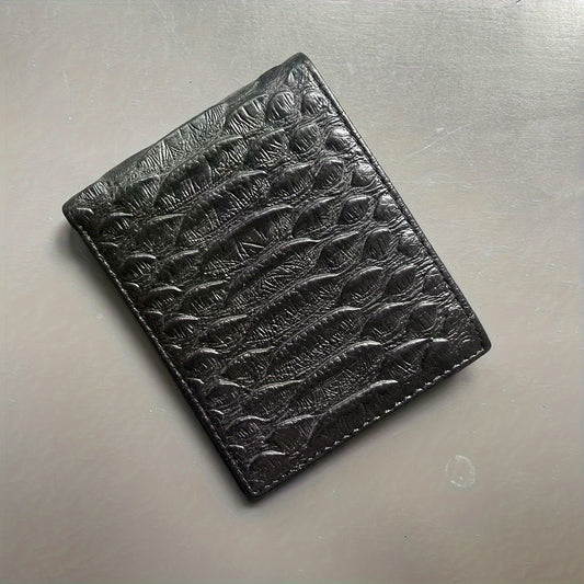 Men'S Premium First-Layer Leather Wallet with Crocodile Pattern - ayq