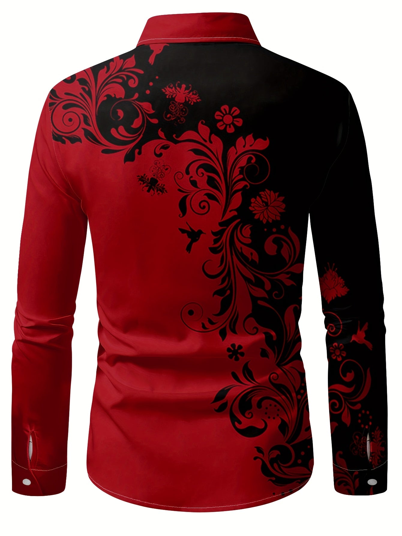 Men'S Casual Floral Print Dress Shirt - Black & White Swirl Design, Button-Up Collar, Long Sleeve, Regular Fit for Spring/Fall, Versatile for Casual & Formal Wear, Spring Fashion, Nonelastic Fabric, Elegant Shirt For Men, Lon