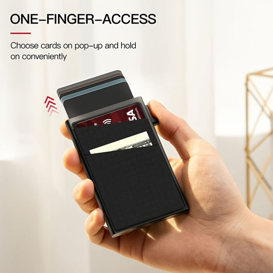 Simple RFID Blocking Aluminum Alloy Credit Card Holder with Money Bag for Men