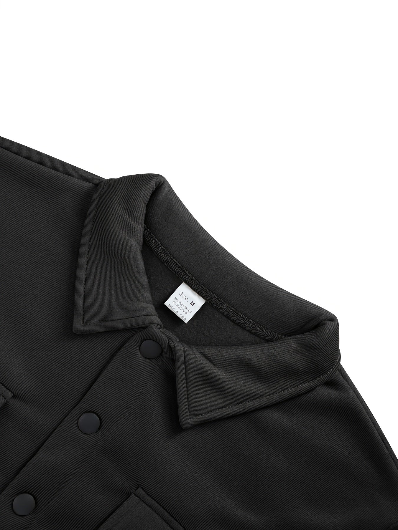 Men's Solid Color Lined Workwear Shirt Jacket with Snap Buttons