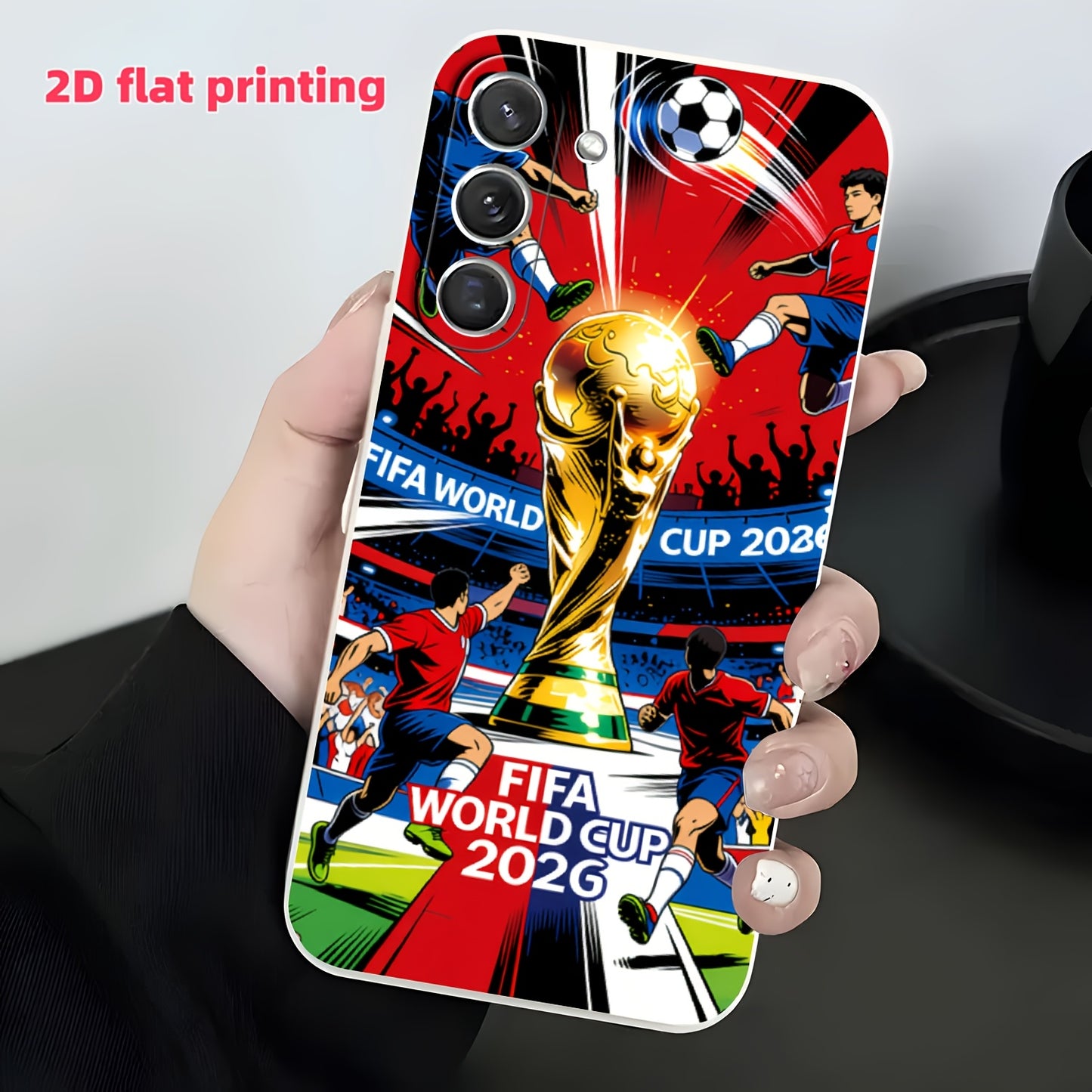 FIFA 2026 Աշխարհի գավաթի TPU հեռախոսի պատյան՝ ֆուտբոլային գավաթի դիզայնով