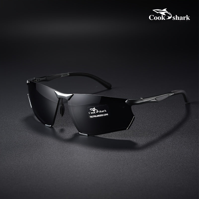 Cookshark Men's Polarized Semi-Rimless Sunglasses for Driving