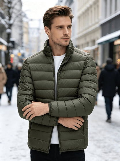 Men's Lightweight Stand-Collar Quilted Jacket for Fall Winter