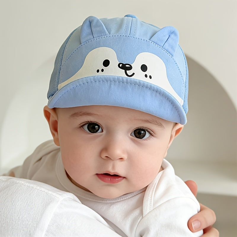 Baby Soft Brim Baseball Cap with Puppy Print for 1-3 Years