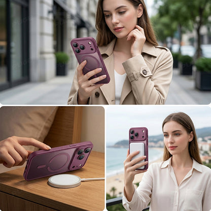 Matte Translucent Magnetic Silicone Phone Case for iPhone 18-14 Pro Ma