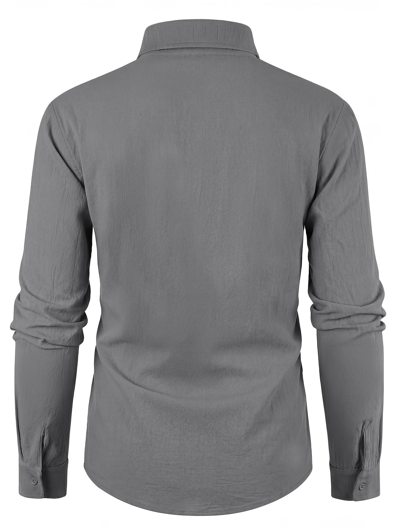 Men's Linen Casual Shirt Solid Color Lapel Breathable Top