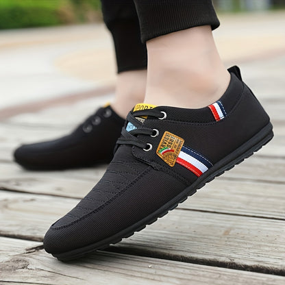 Men's Casual Light Weight Canvas Loafer Shoes, Comfy Breathable Non Slip Durable Shoes For Men's Outdoor Activities