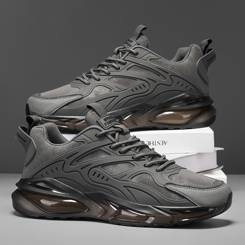 Men's Casual Athletic Sneakers - Breathable, Non-Slip Rubber Sole, Lace-Up Shoes for All Seasons, Chunky Sneakers, Movement Style, Leisure Style, Four Seasons