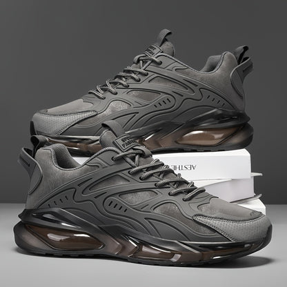 Men's Casual Athletic Sneakers - Breathable, Non-Slip Rubber Sole, Lace-Up Shoes for All Seasons, Chunky Sneakers, Movement Style, Leisure Style, Four Seasons