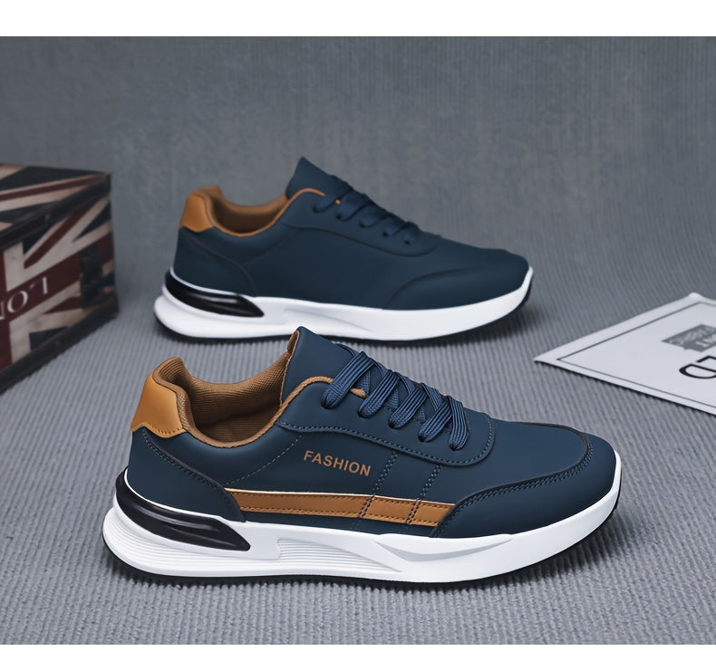 Men'S Breathable Trekking Shoes | Casual Low-Top Lace-up Sneakers, Faux Upper, PVC Sole, Suitable for All Seasons - ayq